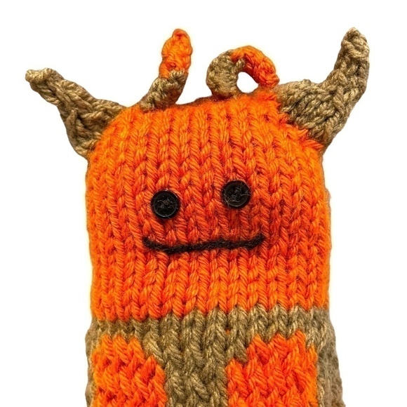Hand Knitted Artisanal  Monster Stuffy 🧡 - Picture 2 of 6